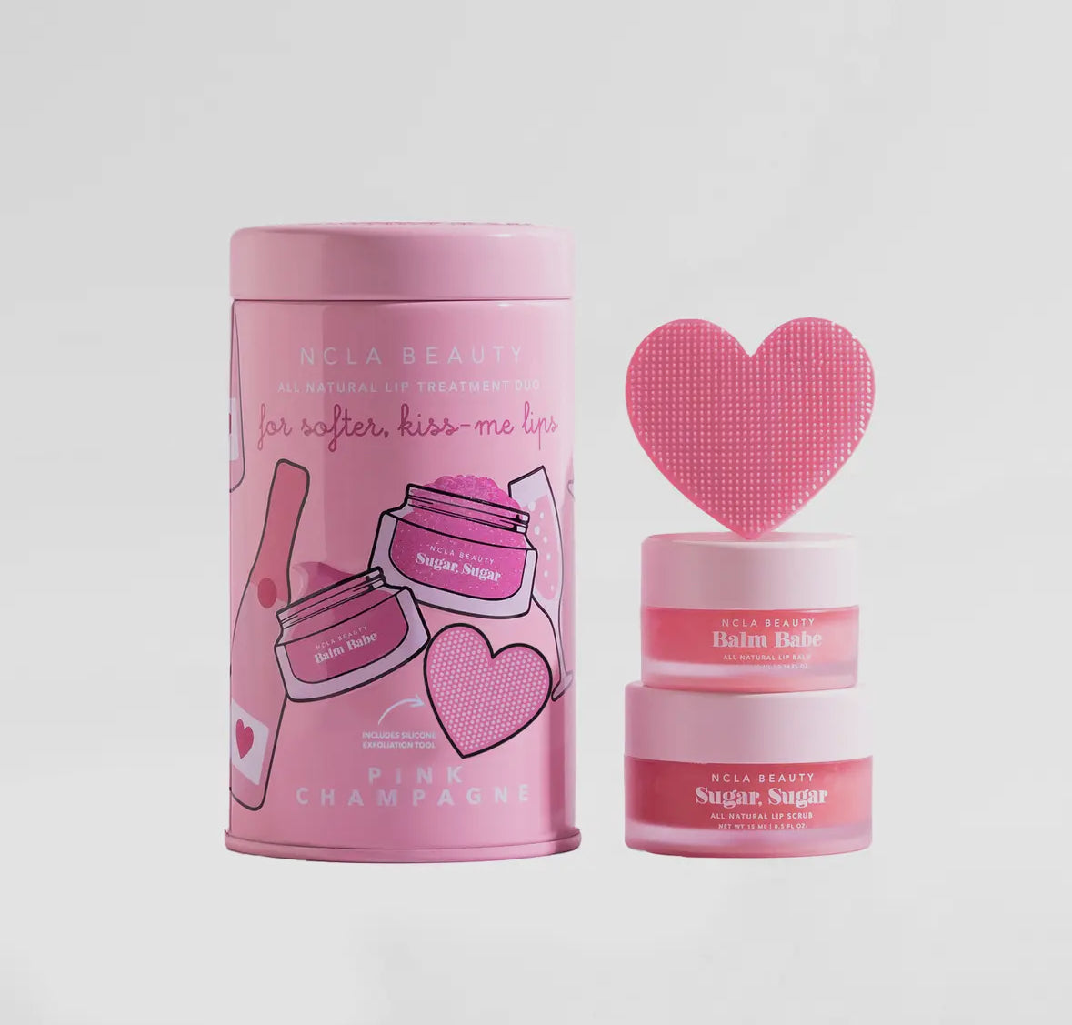 NCLA pink lip scrub + balm